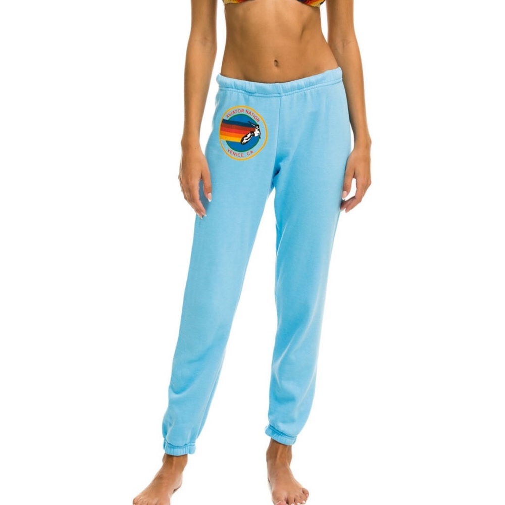 NWT AVIATOR NATION SWEATPANTS - SKY SIZE LARGE color sold out online